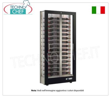CAVE-ARMOIRE à VIN capacité 60 bouteilles Horizontale, Ventilée Statique, 3 Côtés Vitrés pour INSTALLATION MURALE, Ligne SLIM, profondeur 36 cm