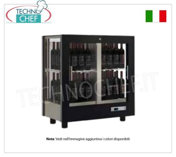 CAVE À VIN CAPACITÉ 64 bouteilles Verticale, Ventilée Statique, 3 Côtés Vitrés pour INSTALLATION MURALE