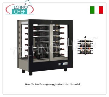 CAVE-CAISSES à VIN capacité 48 bouteilles Horizontales, Ventilées Statiquement, 4 Côtés Vitrés pour INSTALLATION CENTRALE