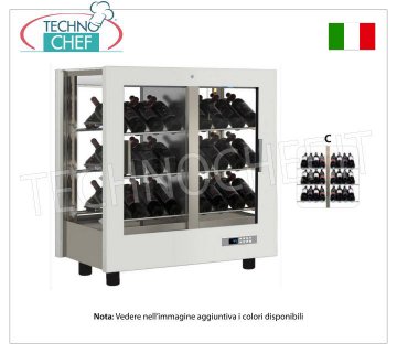 CAVE-CAISSES à VIN, capacité 42 bouteilles Inclinées, Ventilées Statiquement, 4 Côtés Vitrés pour INSTALLATION CENTRALE