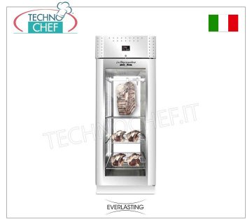 ARMOIRE DE MATURATION DE VIANDE, Acier inoxydable, 1 porte VERRE, Charge max. 150 Kg, mod.