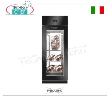 ARMOIRE DE MATURATION DE VIANDE, Noir 1 Porte EN VERRE, Charge Max 150 Kg, mod.