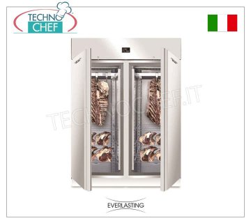 ARMOIRE DE MATURATION DE VIANDE, Acier inoxydable, 2 PORTES, Capacité max 300 Kg, mod. VIANDE 1500 INOX