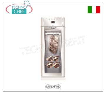 ARMOIRE DE MATURATION DE VIANDE, Acier inoxydable, 1 porte vitrée, charge max 150 kg, mod. STG VIANDE 700 VIP
