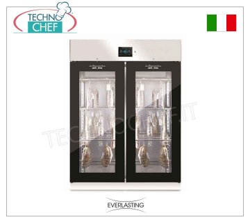 CONSERVATEUR D'ASSAISON Charcuterie en acier, 2 PORTES VERRES, rendement max 200 Kg