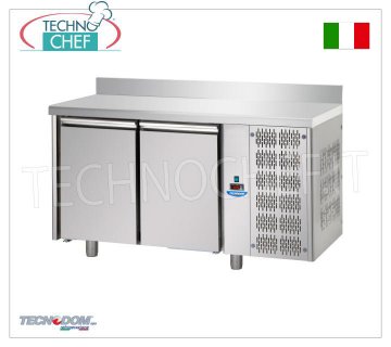 Tecnodom - Réfrigérateur/Table Réfrigérée Professionnelle 2 portes avec dosseret, Mod.TF02MIDGNAL