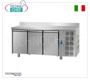 Tecnodom - Réfrigérateur/Table Réfrigérée Professionnelle 3 portes avec dosseret, Mod.TF03MIDGNAL