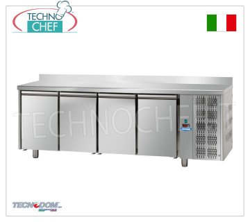 Tecnodom - Réfrigérateur/Table Réfrigérée Professionnelle 4 portes, Mod.TF04MIDGNAL