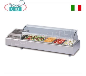 Technochef - VITRINE TABLE CHAUDE avec VERRE COURBE, Temp.+30°/+70°C