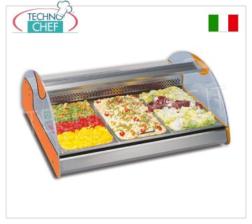 Technochef - VITRINE RÉFRIGÉRÉE AVEC VERRE COURBE, Temp.+3°+5°C, Statique
