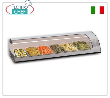 Technochef - VITRINE CHAUFFANTE AVEC VERRE COURBE, Temp.+30°/+60°C