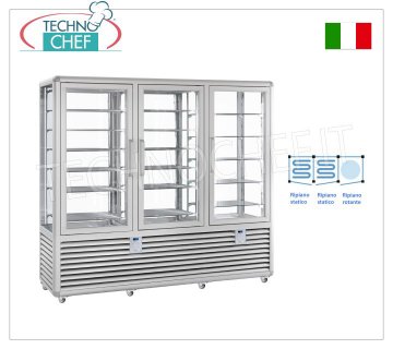 TECHNOCHEF - Vitrine combinée glacier/pâtisserie, temp. -15°-25°C/+4°+10°C, Mod.CPG1300S/S/R