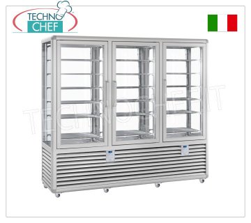 TECHNOCHEF - Congélateur Vetrina pour Gelateria 3 Tailles, Temp.-15°-25°C, lt.1388, Mod.CGL1300S/S/S