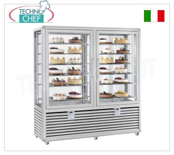 TECHNOCHEF - Congélateur Vetrina pour Gelateria 2 Tailles, Temp.-15°-25°C, lt.1082, Mod.CGL1200S/S