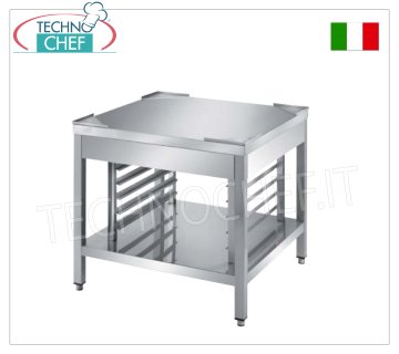 Support de base en acier inoxydable pour fours complet avec 7 guides pour plaques gastronormes 2/1 (65x53 cm)