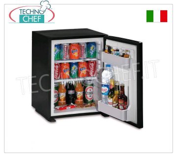 Technochef - Réfrigérateur minibar pour chambres d'hôtel, capacité 40 litres, Réfrigérateur minibar pour chambres d'hôtel, capacité 40 lt, température +8°/+14°C, V.230/1, Kw.0,06-0,065, Poids 15, dim.mm.566x441x457h