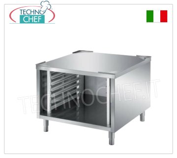 Support de base en acier inoxydable pour fours complet avec 7 guides pour plaques gastronormes 2/1 (65x53 cm)