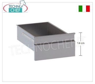 Tiroir en acier inoxydable AISI 304 sur glissières avec support de tiroir, Ligne 700