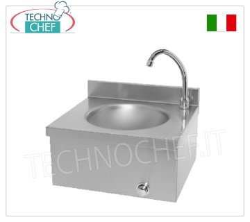 Lave-mains à commande au genou avec robinet temporisé, dim. mm 400x350x260h