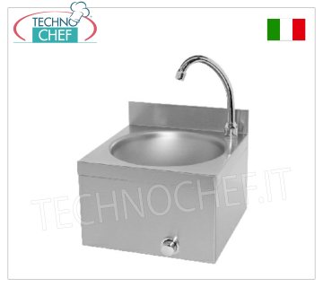 Lave-mains à commande au genou avec robinet temporisé, dim. mm 310x300x260h