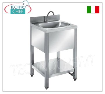 Lave-mains sur pieds avec commande à pédale, dim. mm 500x450x850h