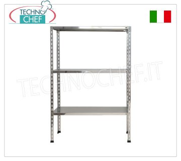 TECHNOCHEF - Etagère inox, module 3 étagères lisses, profondeur 60 cm, hauteur 150 cm.