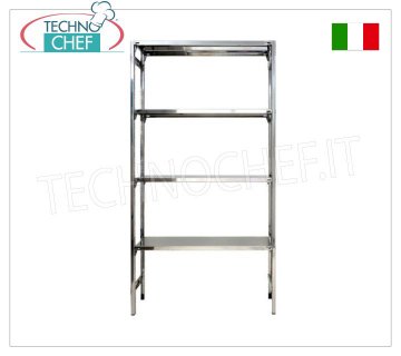 TECHNOCHEF - Etagère inox, module 4 étagères lisses, PROFONDEUR 40 cm, HAUTEUR 180 cm.