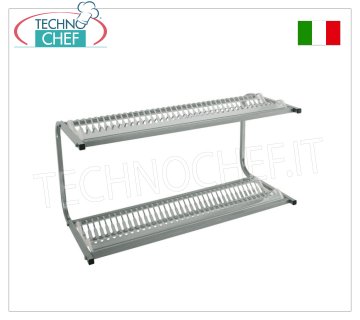 Égouttoir à vaisselle en INOX avec 2 étagères, 30+30 plats