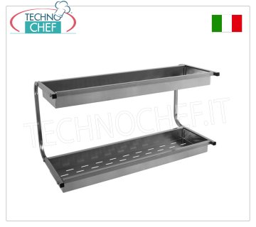 Élément mural égouttoir en verre INOX 304 avec 2 étagères et panier perforé