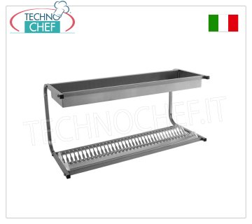 Égouttoir à vaisselle en INOX 304 - Égouttoir mural avec 1 étagère pour 36 assiettes