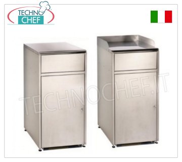 Poubelle Vide Plateau Libre-Service avec Porte Battante (54x22h cm) et Surface Support Plateau
