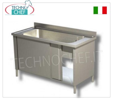 Cuve en acier inoxydable pour laver les casseroles, version armoire, Ligne avec une profondeur de 600 mm