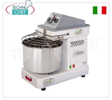 Pétrin à spirale Famag GRILLETTA - 5 kg (cuve 7 lt.), pour pâte à haute hydratation, dim.mm.450x260x430h
