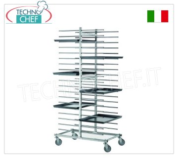 Chariots à plaques pizza-pâtisserie Pioli pour 40 plaques