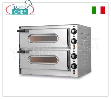 Four électrique pour 2 pizzas, 2 chambres indépendantes de 41 x 36 cm, commandes mécaniques, mod. PETIT/G2