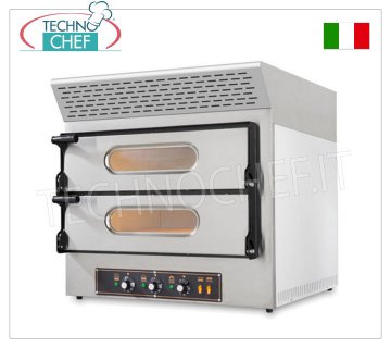 FOUR Électrique pour 2+2 Pizzas, 2 CHAMBRES de 61x52 cm, avec HOTTE D'EXTRACTION À CHARBON ACTIF