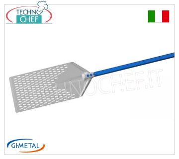 Gi-Metal - Pelle en aluminium perforé pour pinces romaines, Ligne Bleue, longueur du manche 60 cm