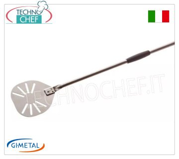 Gi.Metal - Pelle à pizza perforée en inox, ligne Alice, longueur du manche 120 cm