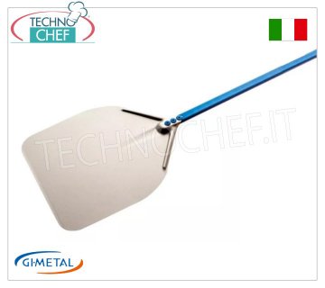 Gi.Metal - Pelle à pizza rectangulaire en aluminium, Blue Line, longueur du manche 150 cm