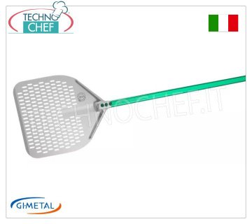 Gi.Metal - Pelle à pizza rectangulaire en aluminium, ligne Gluten Free, longueur du manche 150 cm