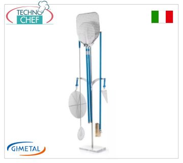 Gi-Metal - Pelle, petite pelle et porte-brosse avec base en marbre, 6 places - mod.AC-PPF