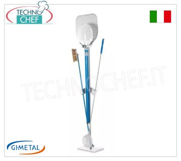 Gi-Metal - Pelle, petite pelle et porte-brosse avec base en marbre, 4 places - mod.AC-BS200/1