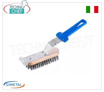 Gi.Metal - Brosse à gril avec poils et grattoir en acier inoxydable - mod.AC-SPG2