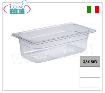 Bacs Gastronorm GN 1/3 en polycarbonate, dimensions 325x175 mm