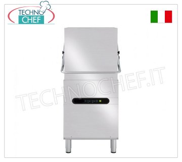 TECHNOCHEF - Lave-vaisselle à hotte, commandes numériques, max 60 paniers/heure
