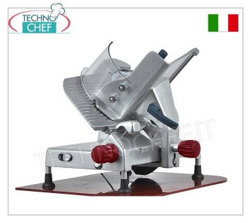 TECHNOCHEF - Trancheuse inclinée par gravité, transmission par engrenage, lame Ø 300 mm, Professionnel