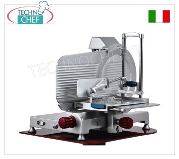 TECHNOCHEF - Trancheuse verticale pour charcuterie, transmission par engrenages, lame Ø 350 mm, bras presse-salami sur colonne autobloquant