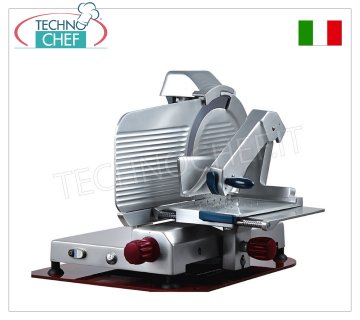 TECHNOCHEF - Trancheuse verticale pour charcuterie, transmission par engrenages, lame Ø 350 mm, bras presse-salami articulé autobloquant