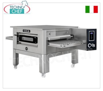 TECHNOCHEF - Four à Pizza Tunnel à Gaz avec tapis de 650 mm, complet avec support, Mod.TUNNELC/65GAS