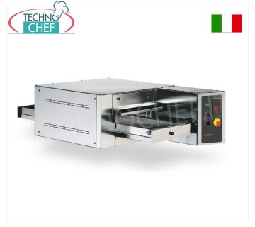 TECHNOCHEF - Four à pizza tunnel électrique avec tapis de largeur 500 mm, rendement 40/46 pizzas/heure, Mod.TCA